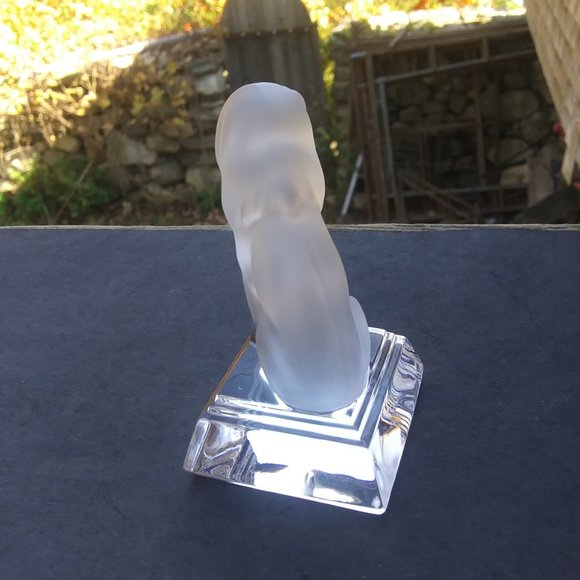 Goebel Lion Frosted Lead Crystal Figurine Paperweight very polished bottom - Picture 10 of 16